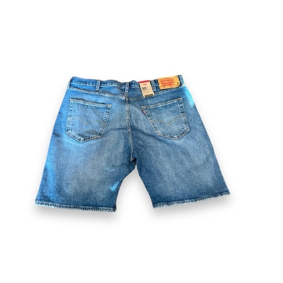 Levi’s 501 Blue Denim Lightwash Mildly Distressed Shorts High Rise Size 42 - Picture 4 of 7